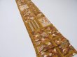 Photo2: 1I09z60  Japanese Kimono Crepe Silk  FABRIC Flowers Ochre 77.2x6.7 (2)