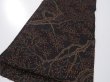 Photo2: 3M02z60  Japanese Kimono Silk  FABRIC Branch Black 37.8x13.8 (2)