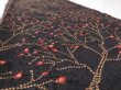 Photo4: 3M08z40  Japanese Kimono Silk  FABRIC Branch Black 55.9x6.7 (4)