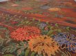 Photo4: 3M01z60  Japanese Kimono Silk  FABRIC Chrysanthemum Orange-Brown 40.9x14.2 (4)