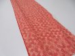 Photo2: 3N08z40  Japanese Kimono Silk  FABRIC Flowers Orange-Red 55.9x7.5 (2)