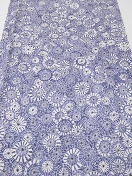 Photo1: 4G02z80  Japanese Kimono Silk  FABRIC Umbrella Dark lavender blue 63.8x13.8 (1)