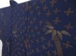 Photo2: 3012T10z650 Vintage Japanese Kimono Silk HAORI Bamboo Dark navy (2)