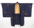 Photo5: 3012T10z650 Vintage Japanese Kimono Silk HAORI Bamboo Dark navy (5)