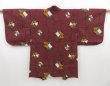 Photo2: 3012T13z480 Vintage Japanese Kimono Cotton HAORI Flower Purple-Brown (2)