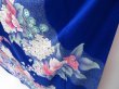 Photo4: 3014T02z1190  Japanese Kimono Silk FURISODE Flowers Royal blue (4)