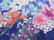 Photo8: 3014T02z1190  Japanese Kimono Silk FURISODE Flowers Royal blue (8)