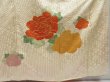 Photo6: 3014T07z1100 Vintage Japanese Kimono Silk FURISODE Peony Off-white (6)