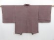 Photo3: 3014T10z490  Japanese Kimono Silk HAORI  Dark purple-gray (3)