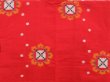 Photo3: 3015T06z340 Vintage Japanese Kimono Silk MEISEN HAORI Flower Tomato red (3)