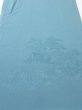 Photo1: 4J01z60  Japanese Kimono Silk  FABRIC Kiyomizudera Dull sea blue 44.1x14.2 (1)