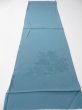 Photo5: 4J01z60  Japanese Kimono Silk  FABRIC Kiyomizudera Dull sea blue 44.1x14.2 (5)