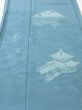 Photo1: 4J03z100  Japanese Kimono Silk  FABRIC Kiyomizudera Dull sea blue 45.7x17.7 (1)