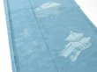 Photo2: 4J03z100  Japanese Kimono Silk  FABRIC Kiyomizudera Dull sea blue 45.7x17.7 (2)