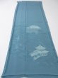 Photo5: 4J03z100  Japanese Kimono Silk  FABRIC Kiyomizudera Dull sea blue 45.7x17.7 (5)