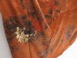 Photo3: 3021T03z970  Japanese Kimono Silk TSUKESAGE Chrysanthemum Dark orange (3)