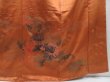 Photo6: 3021T03z970  Japanese Kimono Silk TSUKESAGE Chrysanthemum Dark orange (6)