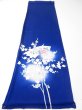 Photo5: 4J02z70  Japanese Kimono Silk  FABRIC Plum branch Dark blue 48.0x14.6 (5)