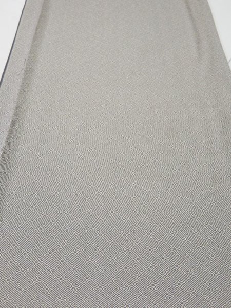 Photo1: 4F04z80  Japanese Kimono Silk  FABRIC Sayagata Gray 64.6x13.8 (1)