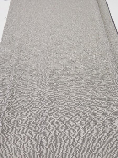 Photo1: 4F06z80  Japanese Kimono Silk  FABRIC Sayagata Gray 64.6x14.2 (1)