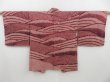 Photo1: 3023T03z650 Vintage Japanese Kimono Silk SHIBORI HAORI Wave Brown (1)