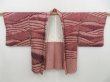 Photo5: 3023T03z650 Vintage Japanese Kimono Silk SHIBORI HAORI Wave Brown (5)