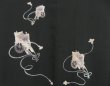 Photo3: 3023T09z590 Vintage Japanese Kimono Silk HAORI Royal cart Black (3)