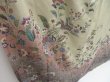 Photo3: 3023T10z1070  Japanese Kimono Silk TSUKESAGE Flowers Sage green (3)