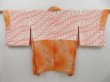 Photo5: 3121T02z560  Japanese Kimono Silk HAORI Flower Orange (5)