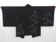 Photo1: 3121T09z520 Vintage Japanese Kimono Silk HAORI Flower Black (1)