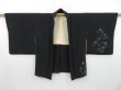 Photo6: 3121T09z520 Vintage Japanese Kimono Silk HAORI Flower Black (6)