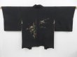 Photo1: 3121T17z570 Vintage Japanese Kimono Silk HAORI Bamboo Black (1)