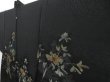 Photo2: 3126T11z530 Vintage Japanese Kimono Silk HAORI Flower Black (2)