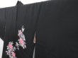 Photo2: 3128T01z590  Japanese Kimono Silk HAORI Hydrangea Black Yu-zen (2)