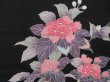 Photo4: 3128T01z590  Japanese Kimono Silk HAORI Hydrangea Black Yu-zen (4)