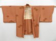 Photo5: 3128T06z600 Vintage Japanese Kimono Silk HAORI Flower Orange-Brown (5)