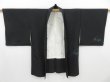 Photo5: 3128T11z580 Vintage Japanese Kimono Silk HAORI Flowers Black (5)