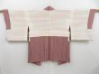 Photo7: 3128T12z560  Japanese Kimono Silk HAORI Stripe Ash rose (7)