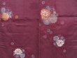 Photo3: 3131T11z720 Vintage Japanese Kimono Silk HAORI Chrysanthemum Dark grape (3)