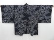 Photo1: 3201T03z550 Vintage Japanese Kimono Silk HAORI Rose Black (1)