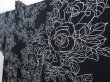 Photo2: 3201T03z550 Vintage Japanese Kimono Silk HAORI Rose Black (2)