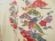 Photo2: 3201T13z1050  Japanese Kimono Silk CHU-FURISODE Flying crane Off-white (2)