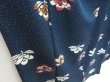 Photo3: 3202T09z930  Japanese Kimono Silk KOMON Flower Dark blue (3)