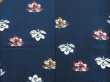 Photo5: 3202T09z930  Japanese Kimono Silk KOMON Flower Dark blue (5)