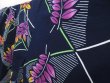 Photo2: 3202T11z510  Japanese Kimono Cotton YUKATA Leaf Dark navy (2)