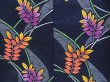 Photo5: 3202T11z510  Japanese Kimono Cotton YUKATA Leaf Dark navy (5)