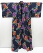 Photo8: 3202T11z510  Japanese Kimono Cotton YUKATA Leaf Dark navy (8)