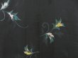 Photo3: 3203T02z560 Vintage Japanese Kimono Silk HAORI Leaf Black (3)