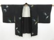 Photo5: 3203T02z560 Vintage Japanese Kimono Silk HAORI Leaf Black (5)