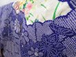 Photo2: 3210T07z1140  Japanese Kimono Silk FURISODE Peony 	Dark lavender (2)